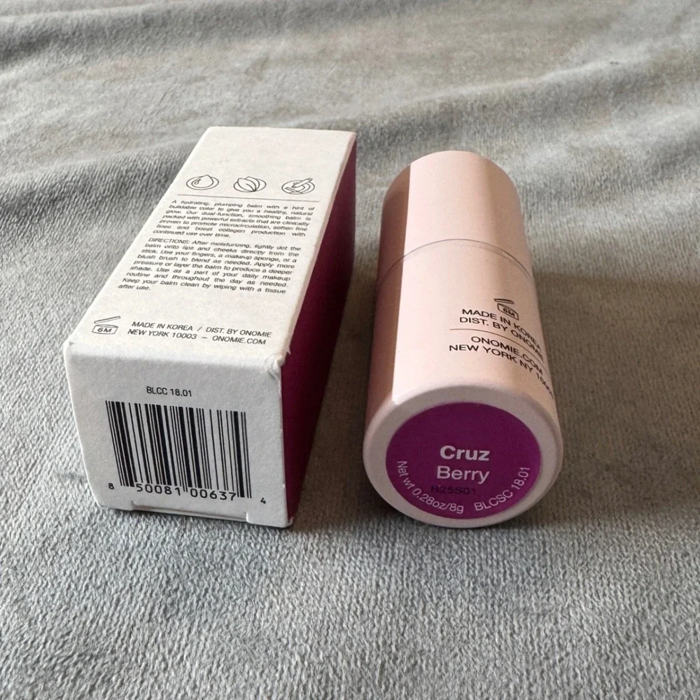 Onomie Boosting Lip + Cheek Stick 8g Cruz Berry Hydrating Glow Minimalist